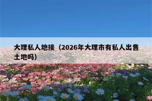 大理私人地接（2026年大理市有私人出售土地吗）